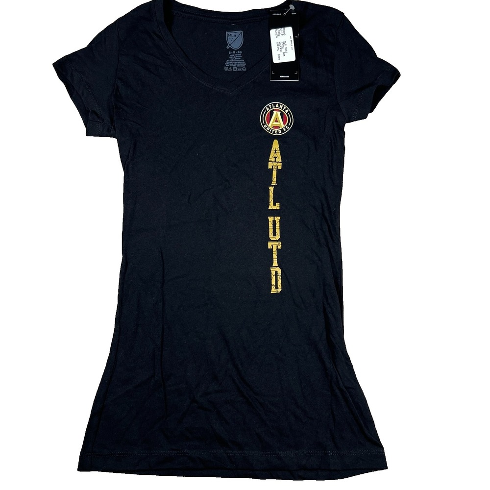 Adidas Womens Small Black Atlanta United FC Spring 2018 MLS‎ Soccer T Shirt NWT